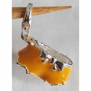 Enamel Yellow Shorts Charm Pendent Marked 925 as Silver